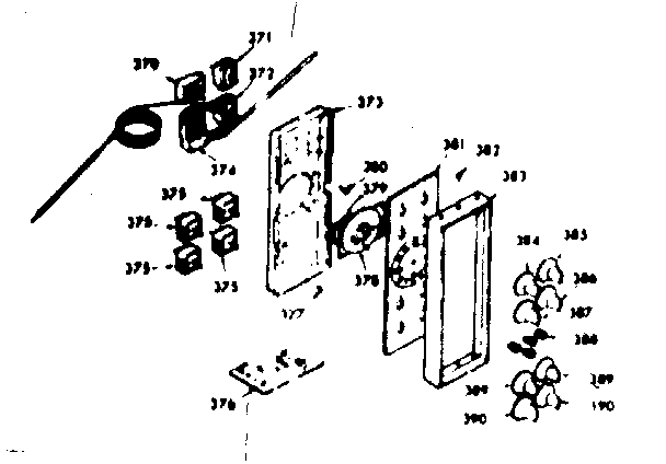 Kenmore 1039867343 control panel section diagram