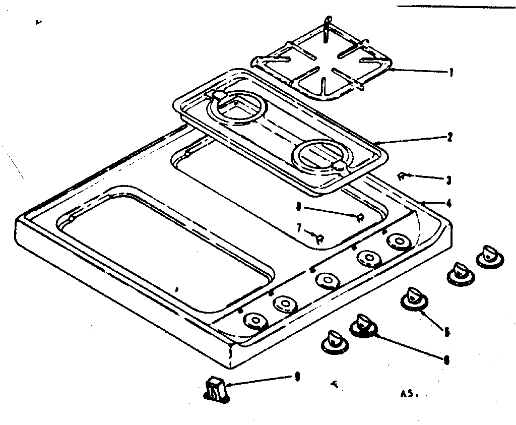 Kenmore 1197407310 main top diagram