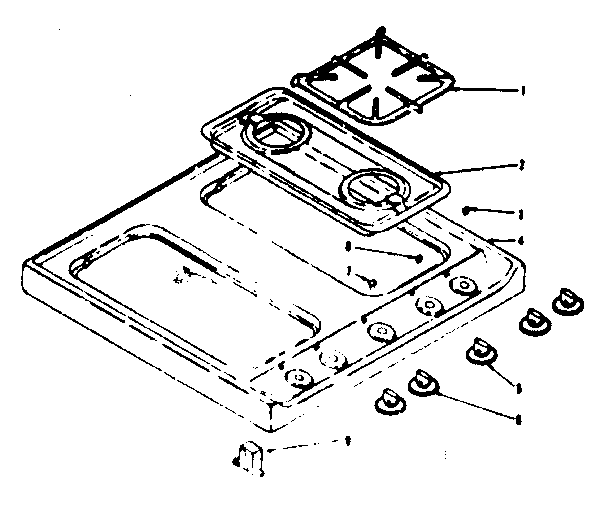 Kenmore 1197437321 main top diagram
