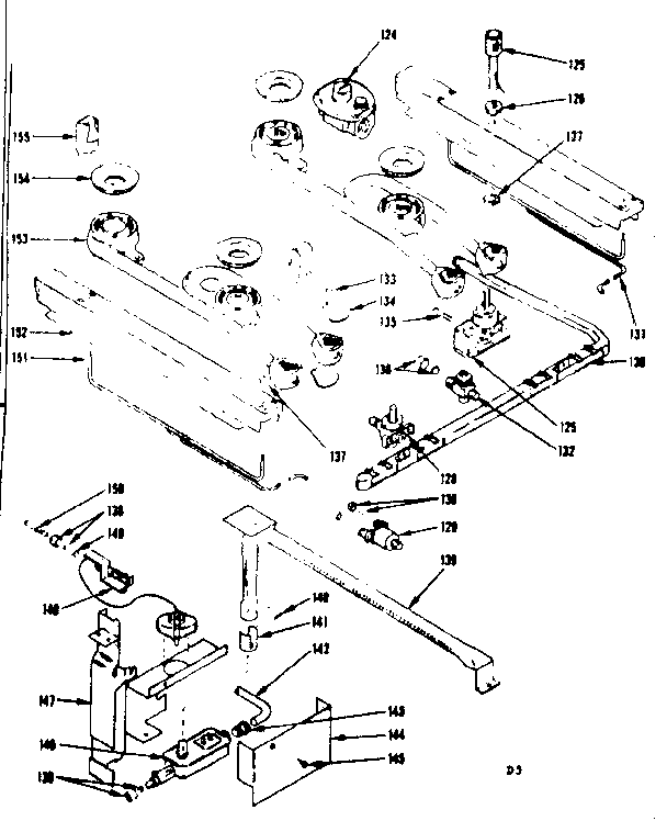 Kenmore 1197457361 oven and top burner diagram
