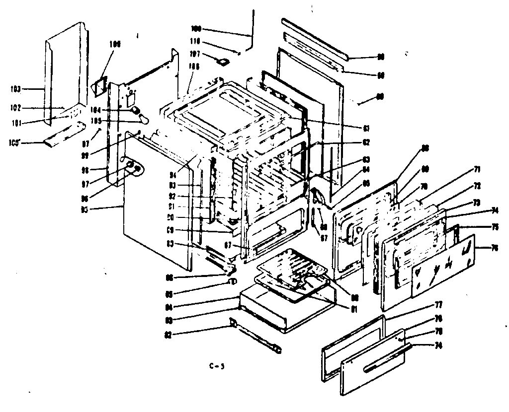 Kenmore 1199067321 body section diagram