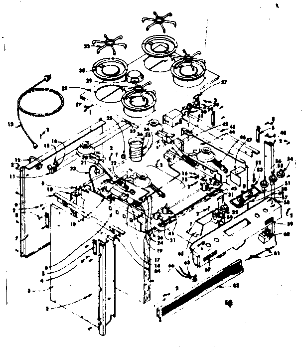 Kenmore 1553567301 top section and outer body diagram