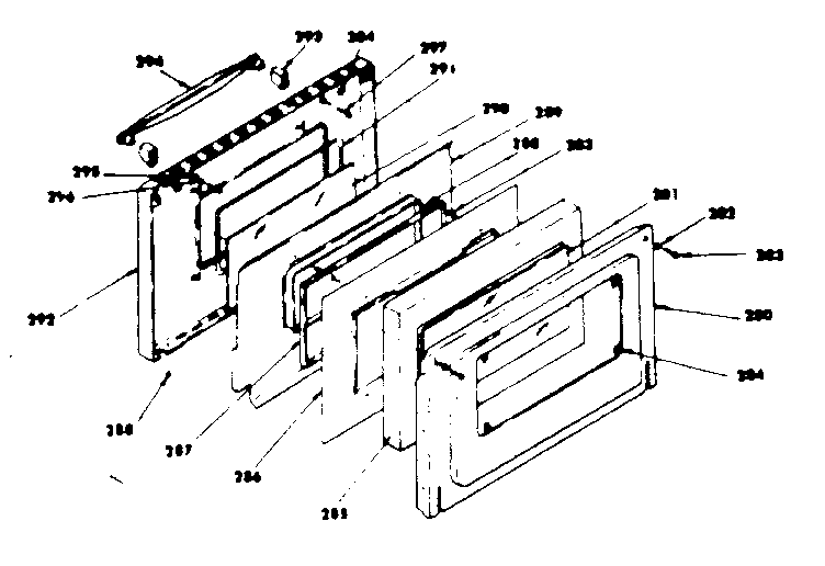 Kenmore 1553567301 oven door diagram