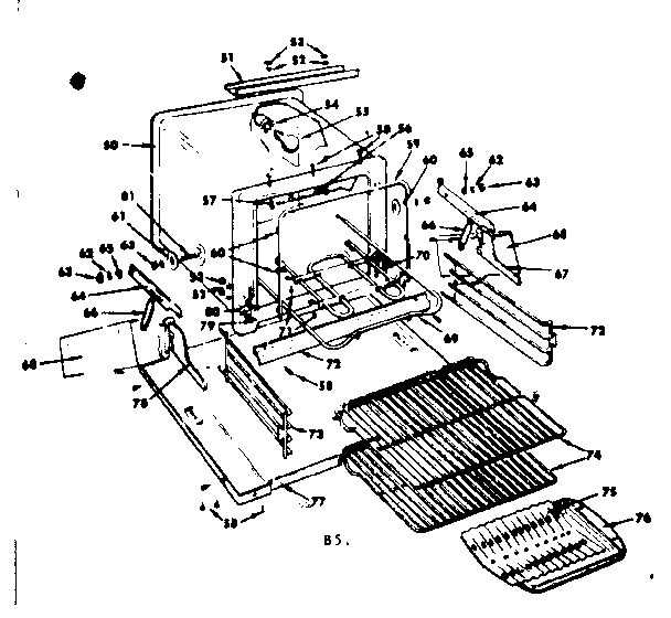 Kenmore 1554507001 oven parts diagram