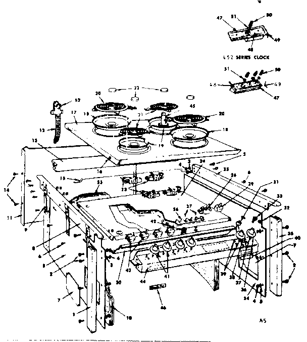 Kenmore 1554527301 top section and outer body parts diagram