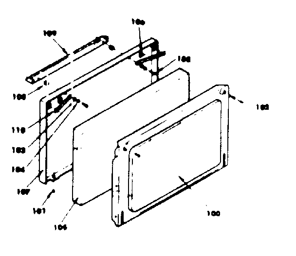 Kenmore 1554527301 oven door parts diagram