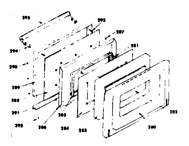 Kenmore 1554547390 oven door parts diagram