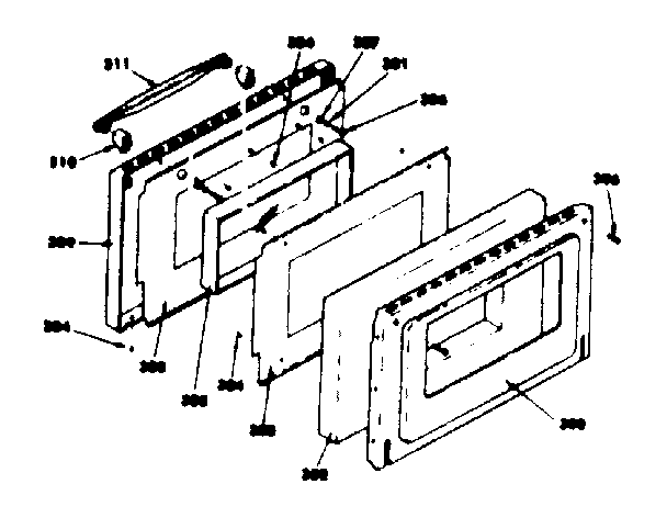 Kenmore 1554547390 oven door diagram