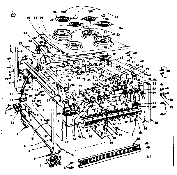 Kenmore 1554587300 top section and outer body parts diagram