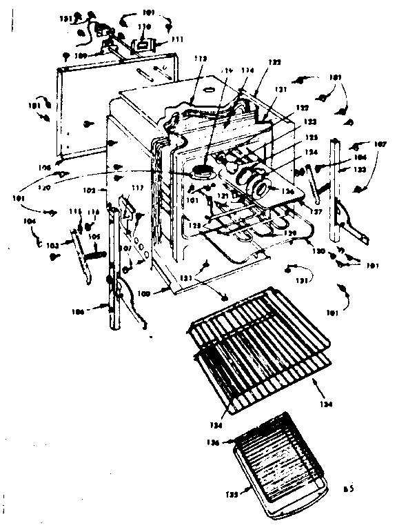 Kenmore 1554587300 oven parts diagram