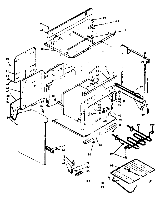 Kenmore 6286227313 body assembly diagram