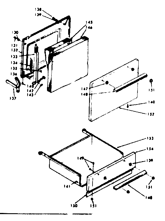 Kenmore 6286227313 door and drawer diagram