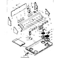 Kenmore 6286297323 backguard and cooktop diagram