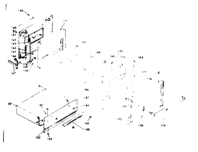 Kenmore 6286307343 door and bottom panel diagram