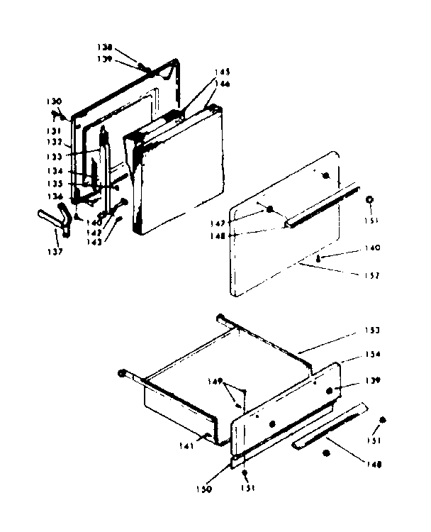 Kenmore 6286327343 door and drawer diagram