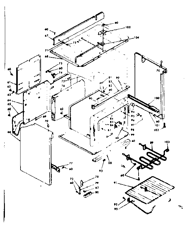 Kenmore 6286367343 body assembly diagram