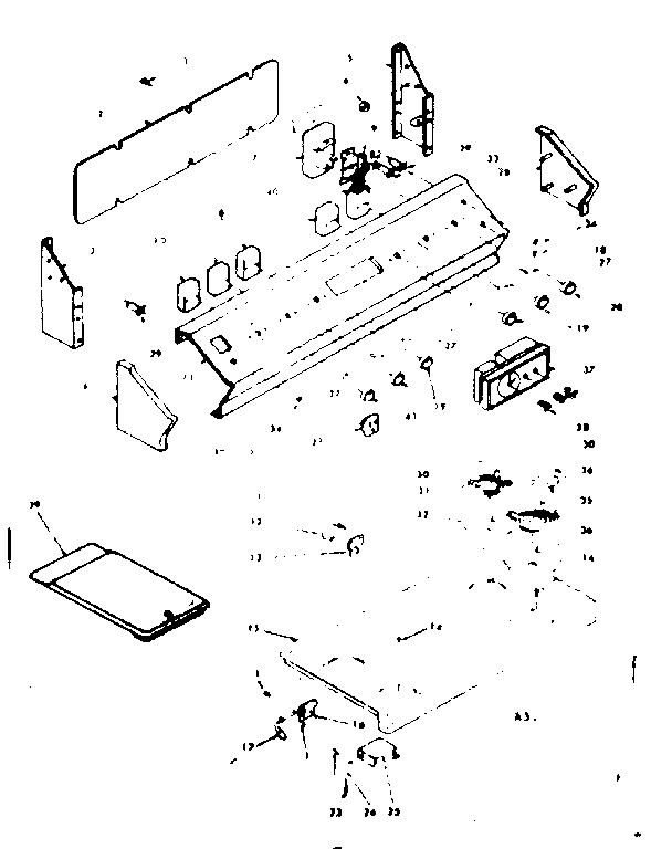 Kenmore 6286427341 backguard and cooktop assembly diagram