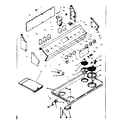 Kenmore 6289137261 backguard and cooktop assembly diagram