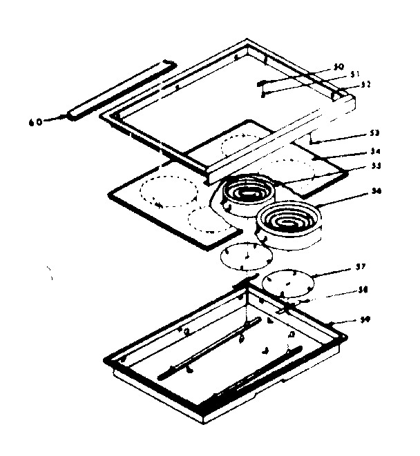 Kenmore 6289287460 top cook surface & main top cook surface diagram