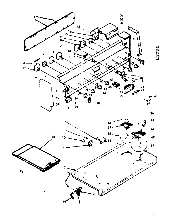 Kenmore 6289447365 backguard & cocktop assembly diagram