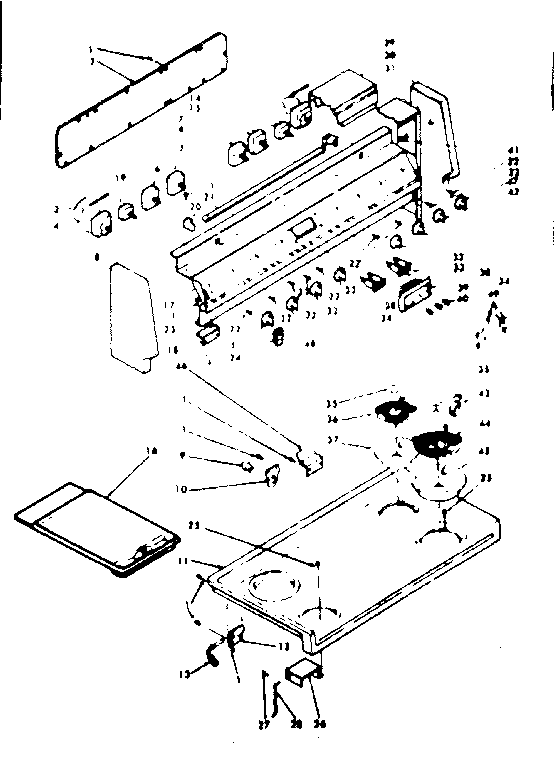 Kenmore 6289497362 backguard & cooktop assembly diagram
