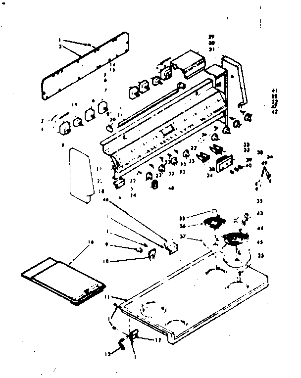 Kenmore 6289497363 backguard & cooktop assembly diagram
