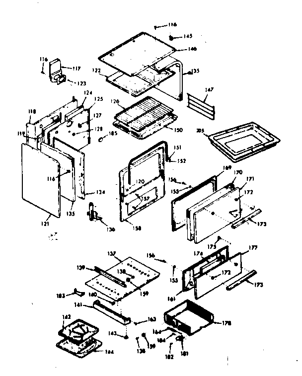 Kenmore 6476137360 body section diagram