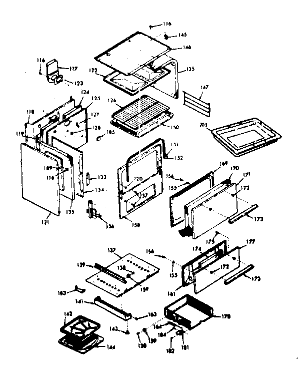 Kenmore 6476037341 body section diagram