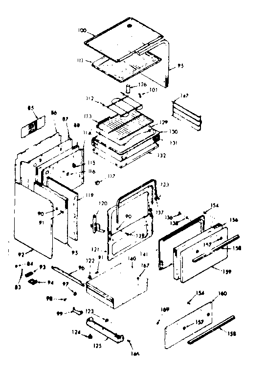 Kenmore 9116227410 body section diagram