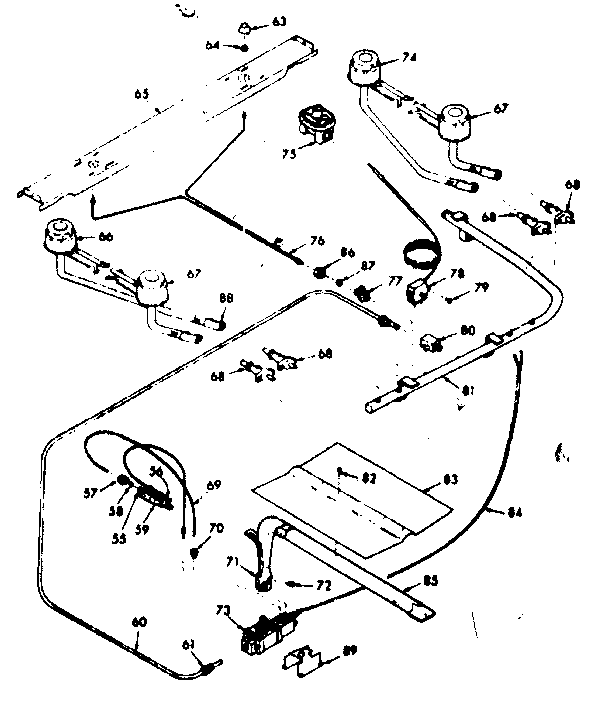 Kenmore 6477207341 burner section diagram