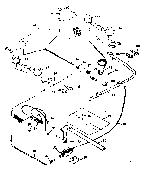 Kenmore 6477227321 burner section diagram