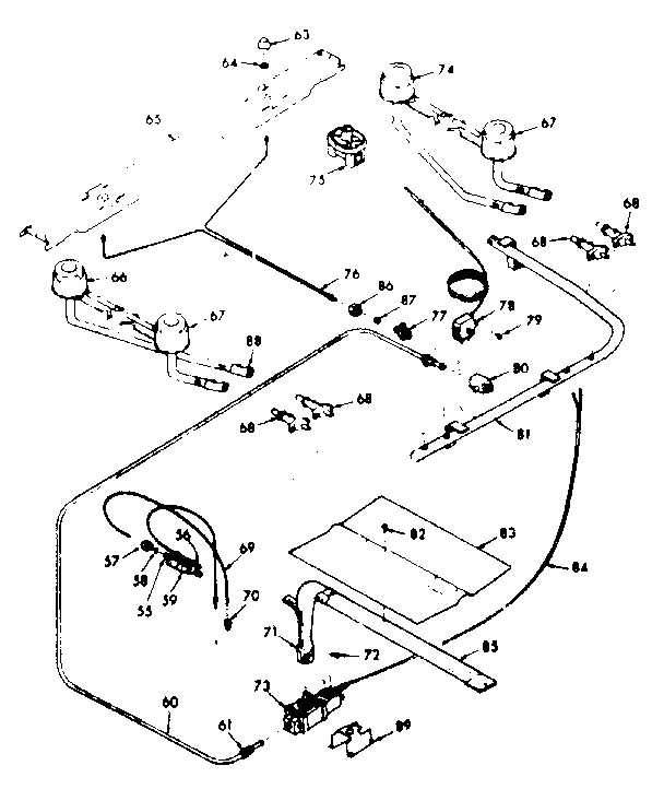 Kenmore 6477237361 burner section diagram