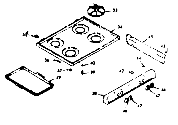 Kenmore 6477247312 main top section diagram