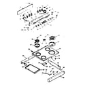 Kenmore 6479167321 backguard and main top section diagram