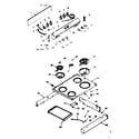 Kenmore 6479207311 backguard and main top section diagram