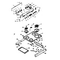 Kenmore 6479237311 backguard and main top section diagram