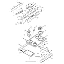 Kenmore 6479227363 backguard and main top section diagram