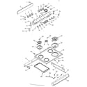 Kenmore 9119237313 backguard and main top section diagram