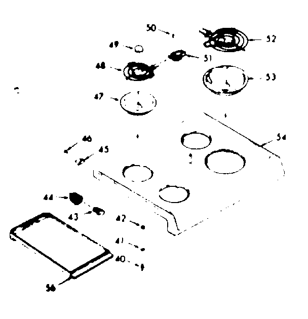 Kenmore 6479227410 main top section diagram