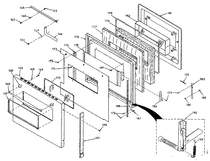 Kenmore 8504277360 upper oven door diagram