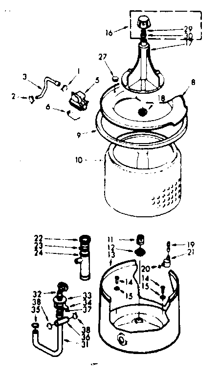Kenmore 1106804112 tub & basket assembly diagram