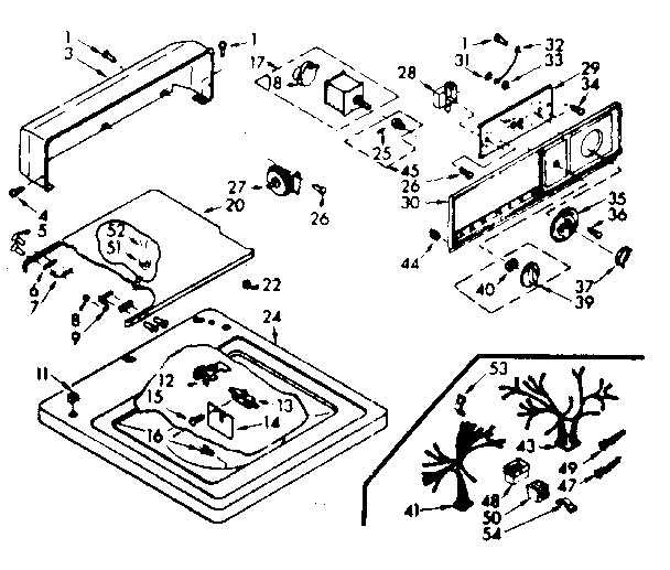 Kenmore 1106804112 top and console assembly diagram