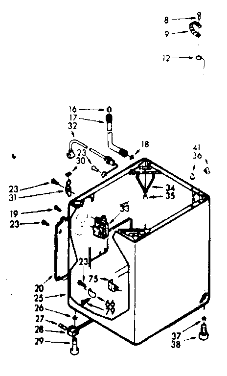 Kenmore 1106804211 cabinet parts diagram