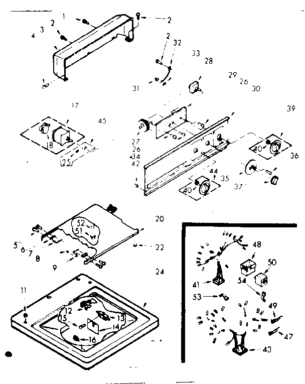 Kenmore 1106804211 top and console assembly diagram