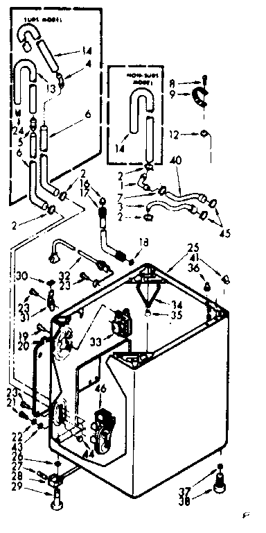 Kenmore 1107005505 cabinet parts diagram