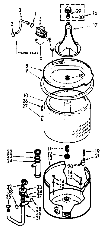 Kenmore 1107005511 tub and basket assembly diagram