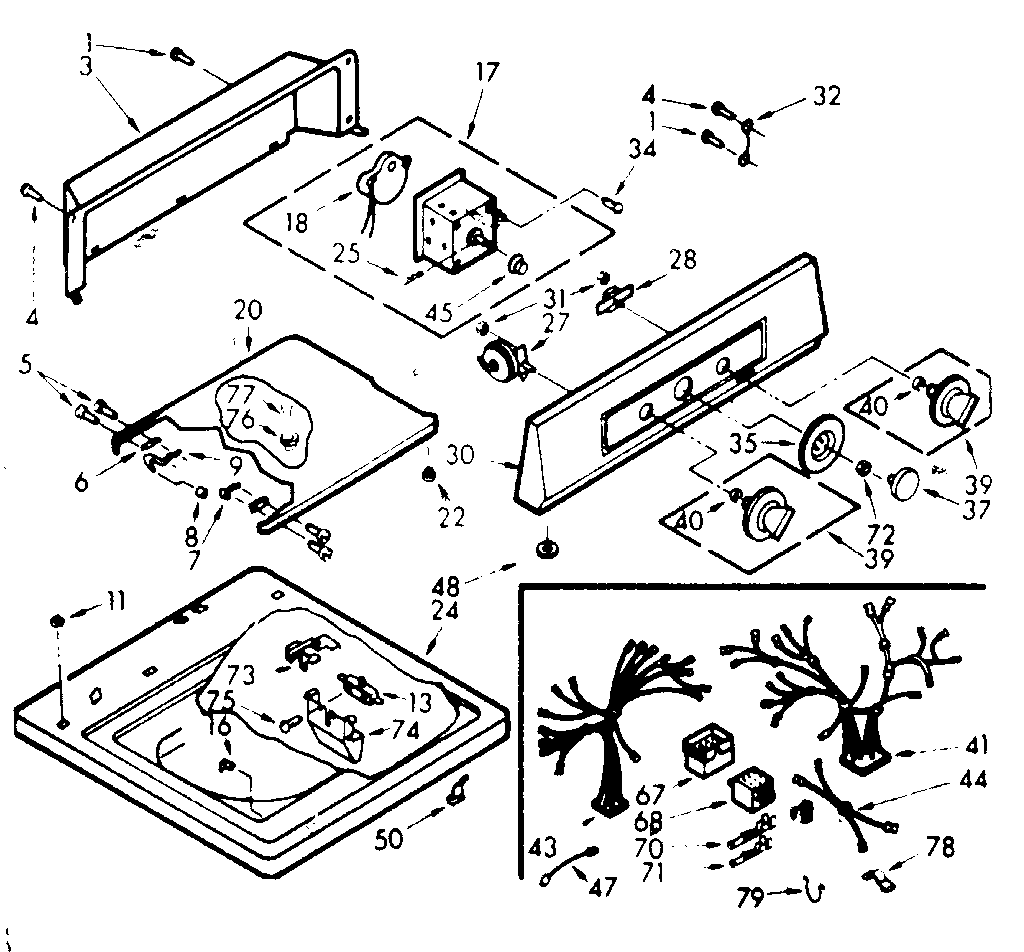 Kenmore 1107005511 top and console assembly diagram