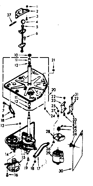 Kenmore 1107005512 drive system diagram