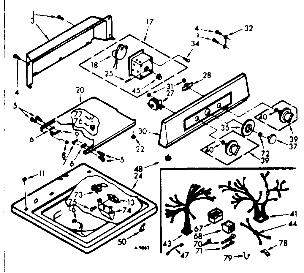 Kenmore 1107005512 top and console assembly diagram