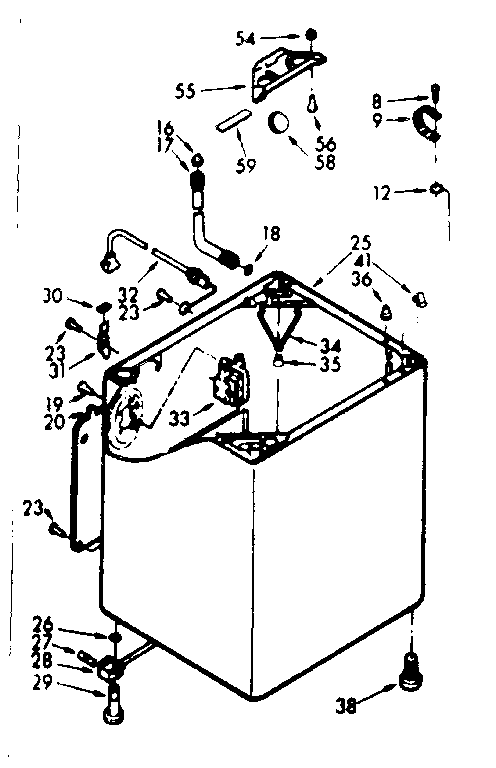 Kenmore 1107105625 cabinet parts diagram